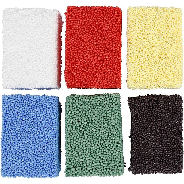 Creativ Company Soft Foam, standaardkleuren, 6x10 gr/ 1 doos