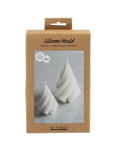 Creativ Company Siliconen Vorm, Kerstbomen, H: 8+11 cm, d 5+7 cm, 2 stuk/ 1 doos