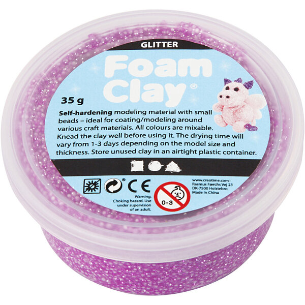 Foam Clay Foam Clay®, glitter, paars, 35 gr/ 1 Doosje