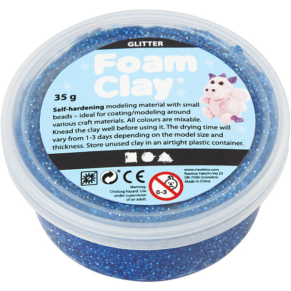 Foam Clay Foam Clay®, glitter, blauw, 35 gr/ 1 Doosje