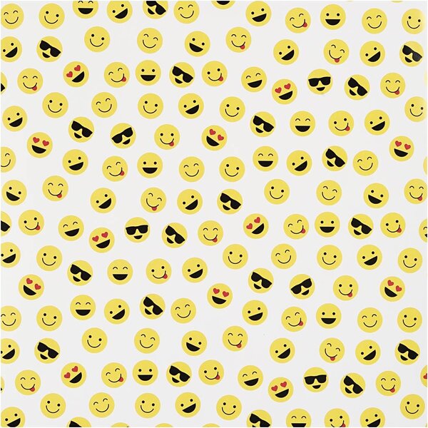 Creativ Company Inpakpapier, Smiley, B: 57 cm, 80 gr, 150 m/ 1 rol