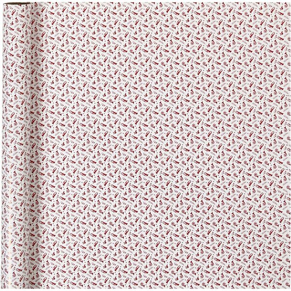 Creativ Company Inpakpapier, trompet, B: 70 cm, 80 gr, rood, wit, 4 m/ 1 rol
