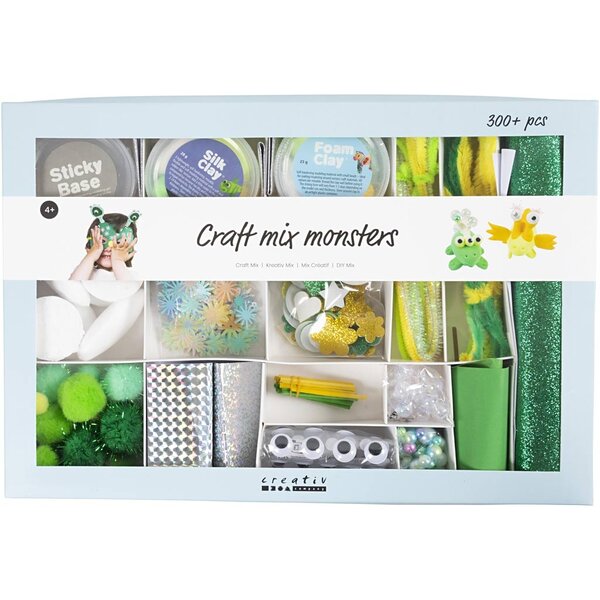 Creativ Company Creatieve Box, Monsters, diverse kleuren, 1 doos