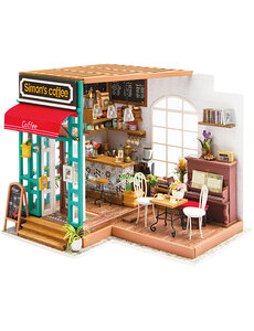 Creativ Company DIY Miniatuur kamer, Koffiehoek, H: 19 cm, L: 22,6 cm, B: 19,4 cm, 1 stuk