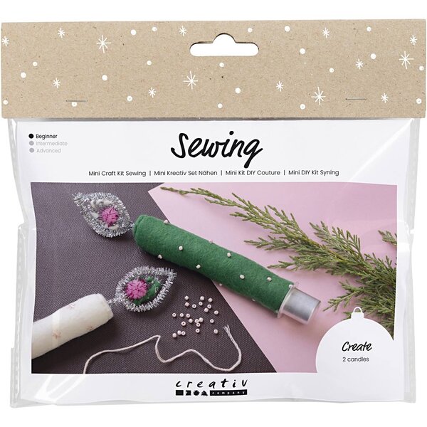 Creativ Company Mini Hobbyset Naaien, Blijvende kaarsen, 1 doos