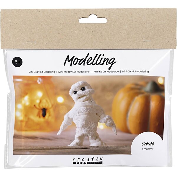 Creativ Company Mini Hobbyset Boetseren, Mummie, wit, 1 doos