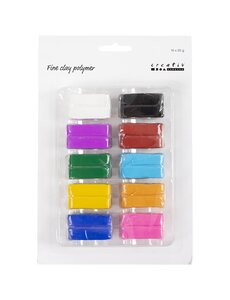 Creativ Company Fijne Polymeerklei, kleurrijk, 10x20 gr/ 1 doos