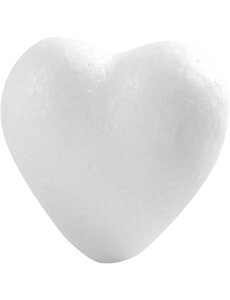 Creativ Company Harten, H: 6 cm, D: 3 cm, B: 6 cm, wit, 50 stuk/ 1 doos