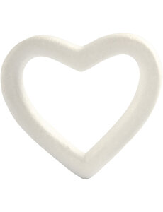 Creativ Company Hart, H: 12,5 cm, D: 2,5 cm, B: 13,5 cm, wit, 1 stuk