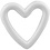 Creativ Company Hart, H: 12,5 cm, D: 2,5 cm, B: 13,5 cm, wit, 1 stuk