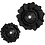 Papieren bloemen, d 15+25 cm, 230 gr, zwart, 2 stuk/ 1 doos