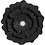Papieren bloemen, d 15+25 cm, 230 gr, zwart, 2 stuk/ 1 doos