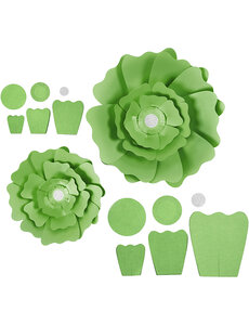 Creativ Company Papieren bloemen, d 15+25 cm, 230 gr, groen, 2 stuk/ 1 doos
