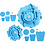 Creativ Company Papieren bloemen, d 15+25 cm, 230 gr, lichtblauw, 2 stuk/ 1 doos