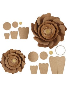 Creativ Company Papieren bloemen, d 15+25 cm, naturel, 2 stuk/ 1 doos