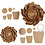 Creativ Company Papieren bloemen, d 15+25 cm, naturel, 2 stuk/ 1 doos