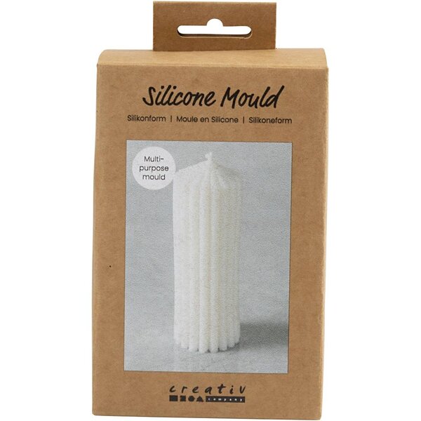 Creativ Company Siliconen Vorm, Geribbelde cilinder, H: 12 cm, d 4 cm, 1 stuk/ 1 doos