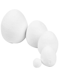 Creativ Company Ei, afm 12+25+35+40+47 mm, wit, 200 stuk/ 1 doos