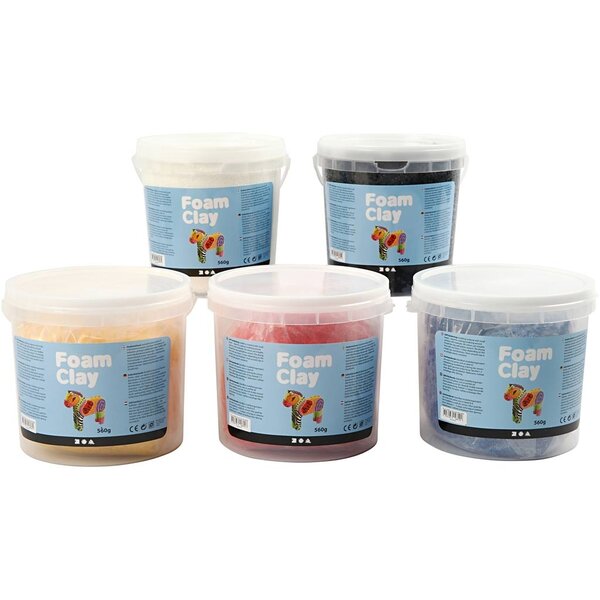 Foam Clay Foam Clay®, primair kleuren, 5x560 gr/ 1 doos