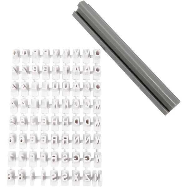 Creativ Company Stempelset van rubber, letters, cijfers, H: 6 mm, wit, 1 set