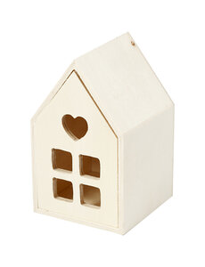 Creativ Company Huis met lade, H: 10,8 cm, D: 6,8 cm, B: 6,8 cm, 1 stuk