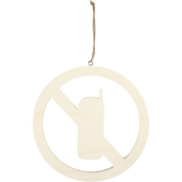Creativ Company Schild, Geen mobiele telefoons, afm 21,3 cm, dikte 0,9 cm, 1 stuk