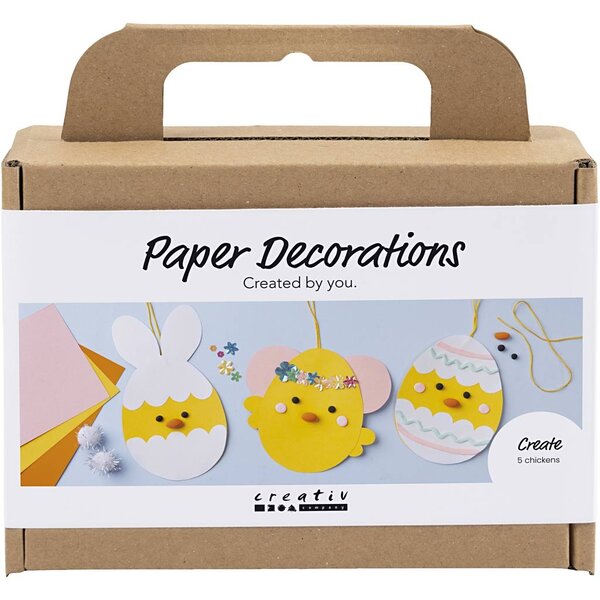 Creativ Company Mini Hobbyset Decoraties van Papier, Karton met decoratie, 1 set