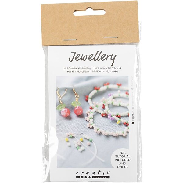 Creativ Company Mini Hobbyset Sieraden, Elastische armband en oorbel, 1 doos
