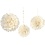 Creativ Company Pompon van papier, d 20+24+30 cm, 16 gr, off-white, 3 stuk/ 1 doos