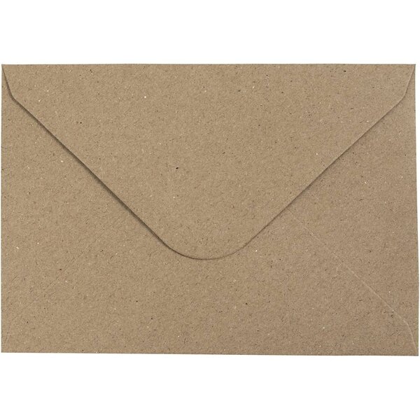 Creativ Company Gerecyclede envelop, afmeting envelop 11,5x16 cm, 120 gr, naturel, 50 stuk/ 1 doos