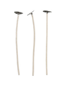  Lonten voor kaarsen in houder<br />
<br />
, Geschikt voor houders met een diameter van 20-65 mm, L: 10 cm, dikte 2 mm, 50 stuk/ 1 doos