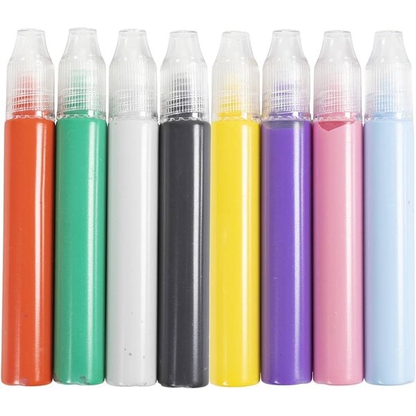 Creativ Company Kaarsenstiften, diverse kleuren, 8x30 ml/ 1 doos