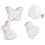 Creativ Company Uitsteekvormen met stempel, Paasei, haas, kip, vlinder, H: 5 cm, wit, 4 stuk/ 1 doos