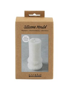 Creativ Company Siliconen Vorm, Geribbelde cilinder met bogen, H: 12,5 cm, d 6 cm, 1 stuk/ 1 doos