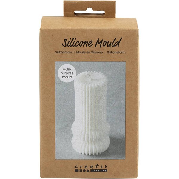 Creativ Company Siliconen Vorm, Geribbelde cilinder met bogen, H: 12,5 cm, d 6 cm, 1 stuk/ 1 doos