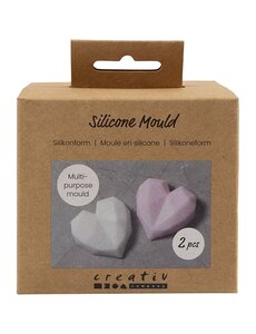 Creativ Company Siliconen vormen, Facetgeslepen hart, H: 2 cm, L: 6 cm, B: 5,8 cm, 2 stuk/ 1 doos