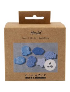 Creativ Company Mallen, Oceaanthema, H: 1,2 cm, L: 4-6 cm, 6 stuk/ 1 doos