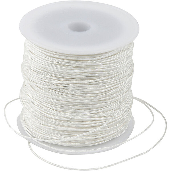 Creativ Company Polyester Koord, dikte 0,8 mm, wit, 50 m/ 1 rol