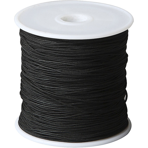 Creativ Company Polyester Koord, dikte 0,8 mm, zwart, 50 m/ 1 rol