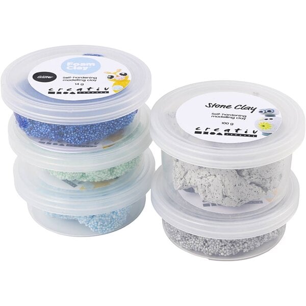 Creativ Company Stone Clay Mix, blauw/groen harmonie, 1 doos