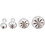Creativ Company Uitsteekvormen met stempel, bloem, d 2,3+2,8+3,6+4,4 cm, wit, 4 stuk/ 1 doos