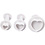 Creativ Company Uitsteekvormen met stempel, hart, d 2+2,3+3 cm, wit, 3 stuk/ 1 doos