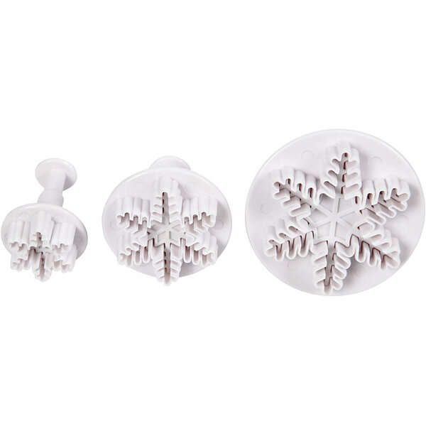 Creativ Company Uitsteekvormen met stempel, sneeuwvlok, d 3,2+4,8+6,5 cm, wit, 3 stuk/ 1 doos