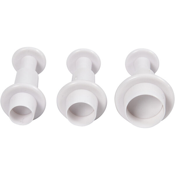 Creativ Company Uitsteekvormen met stempel, cirkel, d 1,1+1,3+1,7 cm, wit, 3 stuk/ 1 doos