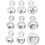 Creativ Company Uitsteekvormen met stempel, ster, cirkel, hart, d 1,1-3, wit, 9 stuk/ 1 doos
