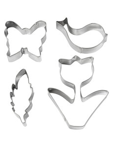 Creativ Company Uitsteekvormen, bloem, vogel, vlinder, veer, H: 11 cm, 4 stuk/ 1 doos