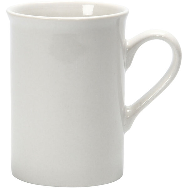 Creativ Company Mokken, H: 10 cm, d 7,4 cm, 245 ml, wit, 1 stuk