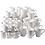 Creativ Company Mokken, H: 7-10 cm, wit, 48 stuk/ 1 doos