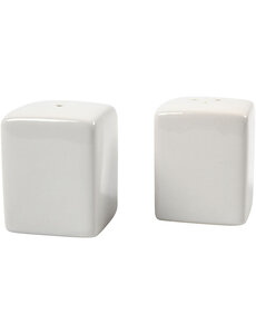 Creativ Company Zout & Peper set, H: 6 cm, afm 5x5 cm, glossy, wit, 6 set/ 1 doos