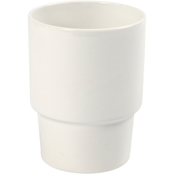 Creativ Company Mok, H: 11 cm, d 8,5 cm, wit, 1 stuk